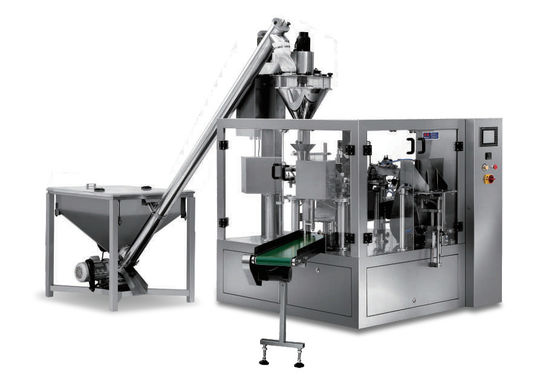 Pó de leite Ziplock vertical giratório de Doypack da máquina de embalagem do pó de Premade