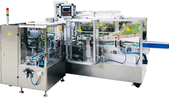 A máquina da cartonagem do fruto do alimento leva embora a caixa da caixa da pizza que erige a máquina
